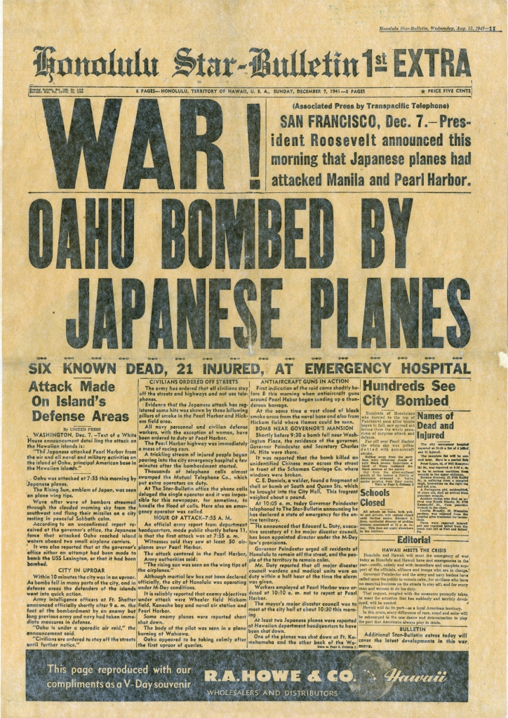 Honalulu Star Bulletin Dec 7, 1947